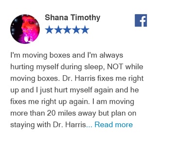 Shana Timothy facebook review for Trinity Mills Chiropractic