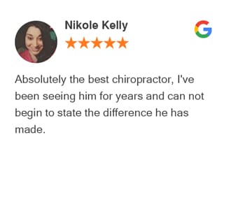 Nikole Kelly Google review for Trinity Mills Chiropractic