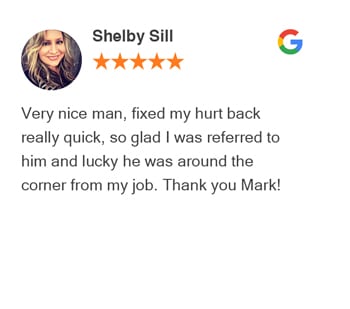 Shelby Sill Google Review for Trinity Mills Chiropractic