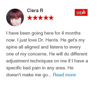 Ciera R Yelp review for Trinity Mills Chiropractic